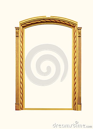 Architectural frame of the window on a white wall