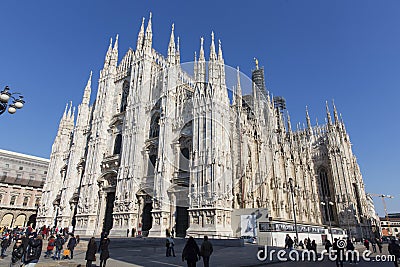 Architecture inside of the Milan Cathedral