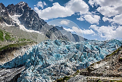 Argentiere Glacier in Chamonix Alps, Mont Blanc Massif, France.