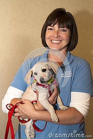 Arizona Humane Society Volunteer and Puppy