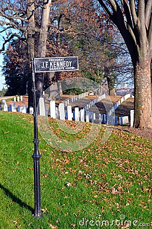 Arlington Cemetery, Kennedy gravestone sign