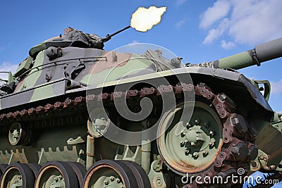 Army Tank Firing Gun