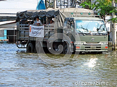 Army Truck in the Floodwater