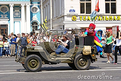 Army vehicle Willys, St. Petersburg, Russia (carnival)