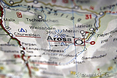 Arosa on the map, Italy