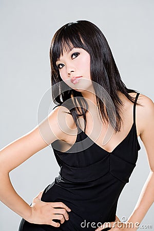 Arrogant look of asian woman