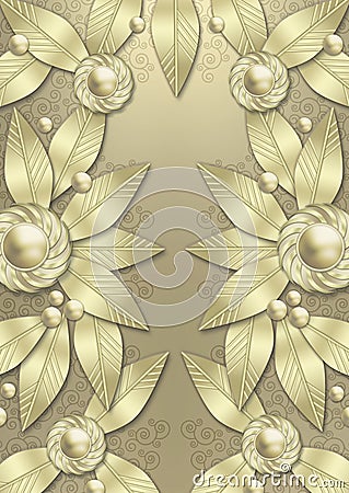 Art Deco Metallic Leaf background