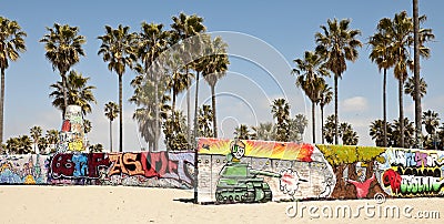 Art walls on Venice beach, Los Angeles