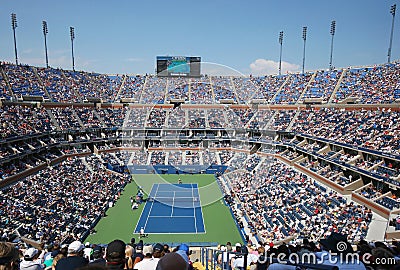 Arthur Ashe Stadium during US Open men semifinal match between Novak Djokovic and Kei Nishikori