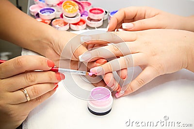 Artificial nails in a beauty salon