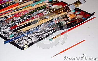 Artist paint brushes and tools