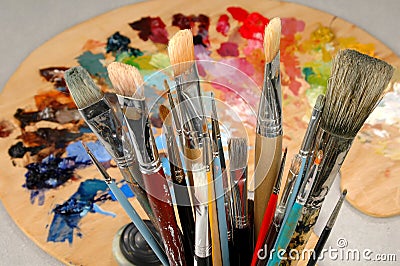 Artist s Brushes and Palette
