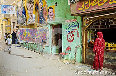 Artist shop in cairo old town egypt