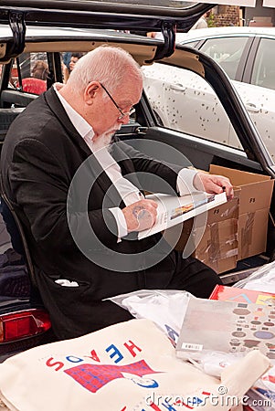 Artist Sir Peter Blake at the 2010 Art Car Boot Fa