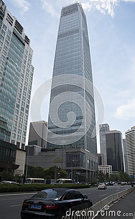 Asia, China, Beijing, CBD Central Business, China World Trade Center Tower 3，modern architecture