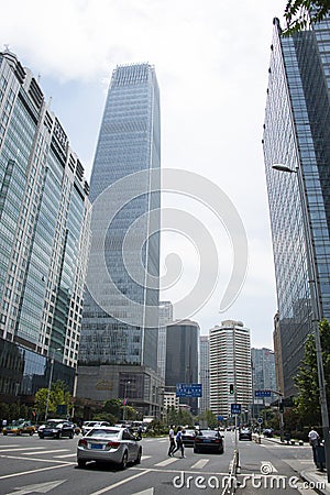 Asia, China, Beijing, CBD Central Business, China World Trade Center Tower 3，modern architecture