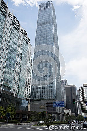 Asia, China, Beijing, CBD Central Business, China World Trade Center Tower 3，modern architecture