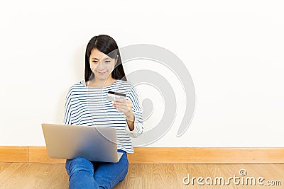 Asia woman shopping online