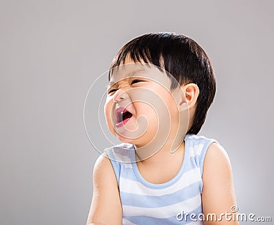 Asian baby boy with funny face
