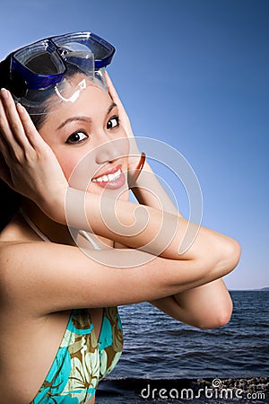 Asian bikini woman at the beach