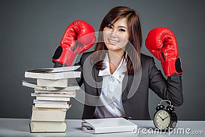 Asian businesswoman ready to fight