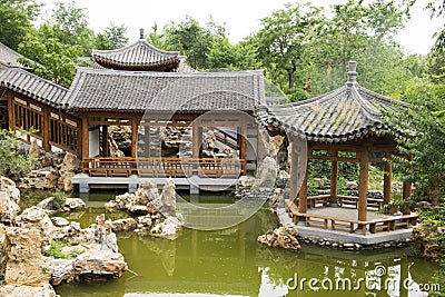 Asian China, antique buildings, pavilions, terraces and open halls