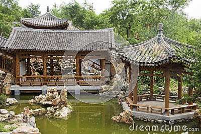 Asian China, antique buildings, pavilions, terraces and open halls