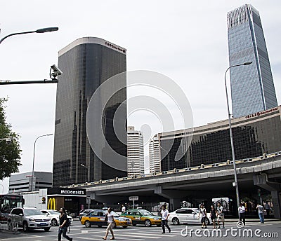 Asian Chinese, Beijing, Chinese International Trade Center, guo mao Bridge