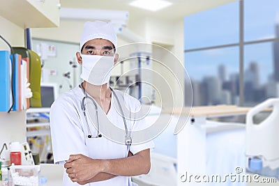 Asian doctor standing at hospital