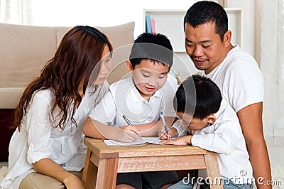 asian doing homework