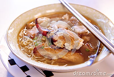 Asian style crab craw noodle