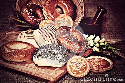 Assortment of bakery products