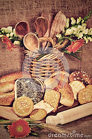 Assortment of bakery products