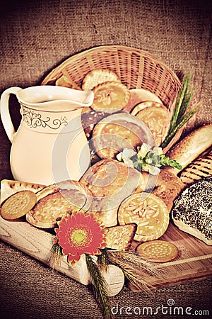 Assortment of bakery products