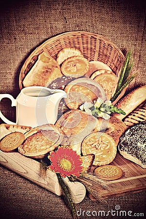 Assortment of bakery products