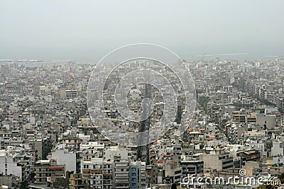 Athens, Greece - Sahara dust covers the city