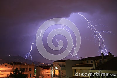 Athens, Greece, Thunder and lightning