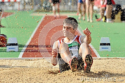 Athlete and flying sand