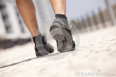 Athlete man shoes walking