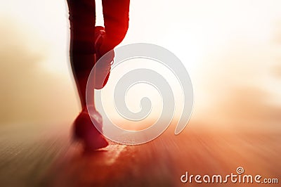 Athlete running road silhouette