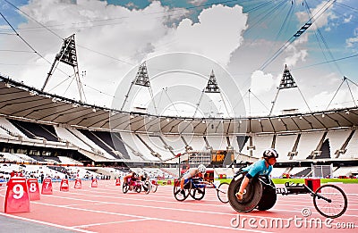 Athletes in the London olympic stadium