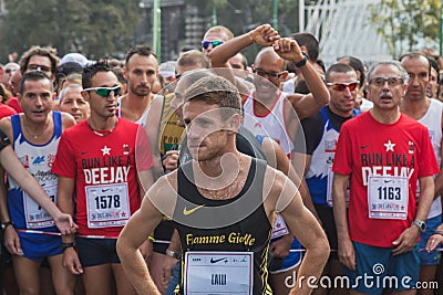 Athletes taking part in Deejay Ten, running event organized by Deejay Radio in Milan, Italy