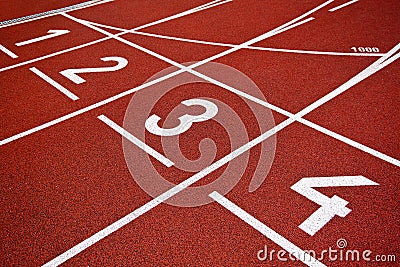 Athletics Start track lanes