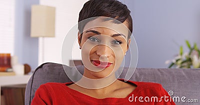 Attractive black woman smiling