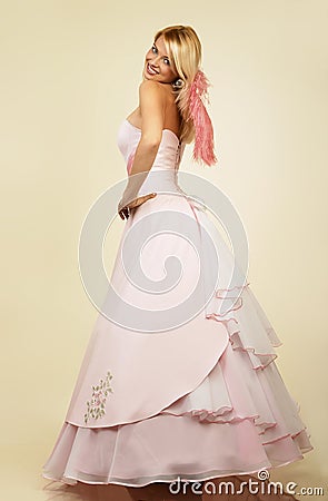 Attractive young woman in evening dress. Portrait.