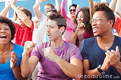 Audience Cheering At Outdoor Concert Performance