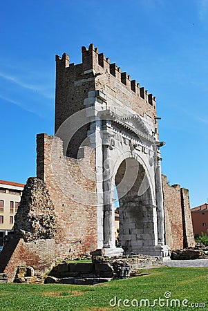 Augustus triumph arch, Rimini, Italy