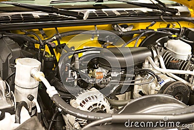 Auto Car Engine Closeup Detail