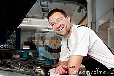 Auto mechanic based on car