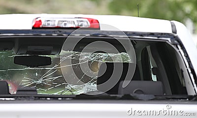 Automobile ruined by hail storm